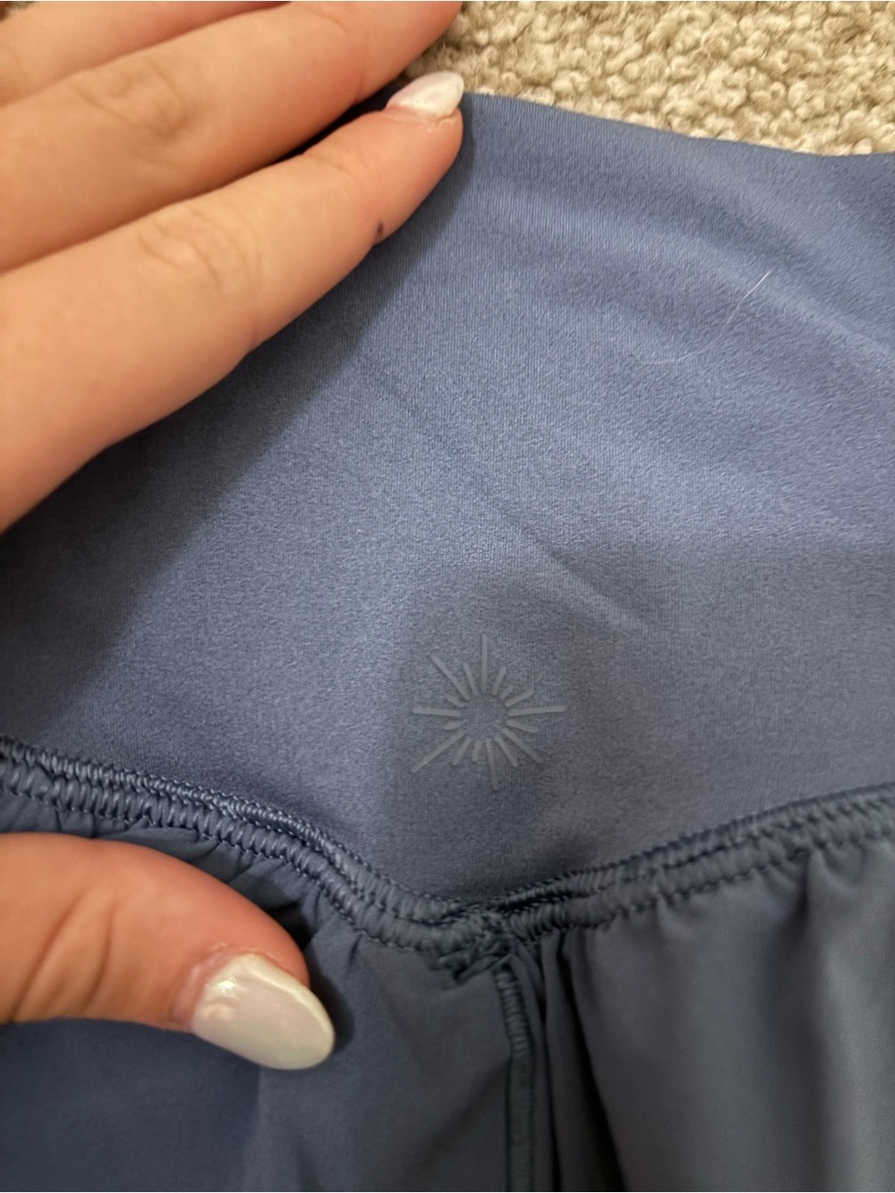 Offline Layered Ruffle Mini shorts- Slate Blue - Picture 4 of 4
